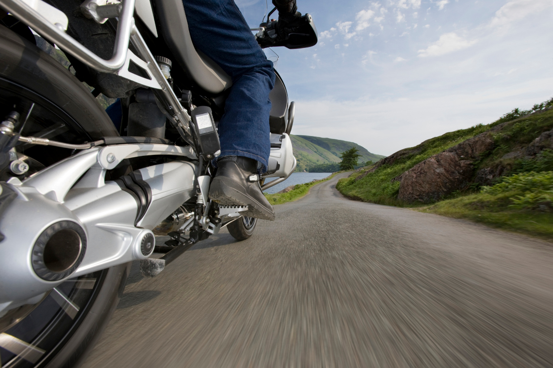 Motorcycle touring alongside Wastwater